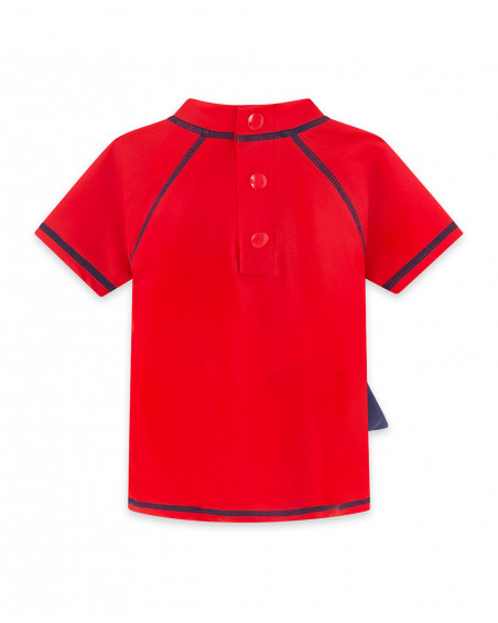 Tee-shirt de bain message garçon rouge red submarine Tee-shirt de bain message garçon rouge red submarine