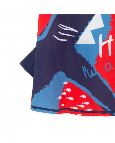 Tee-shirt de bain message garçon rouge red submarine Tee-shirt de bain message garçon rouge red submarine