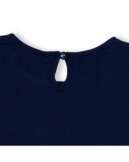 Tee-shirt en jersey poissons fille bleu red submarine Tee-shirt en jersey poissons fille bleu red submarine
