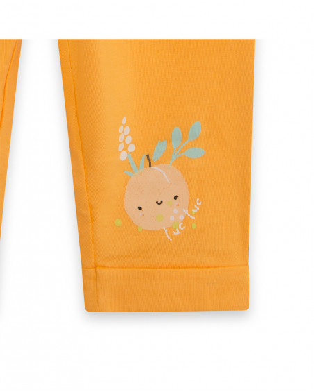 Ensemble 3 pièces jersey imprimé fille orange picnic time Ensemble 3 pièces jersey imprimé fille orange picnic time
