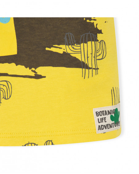 Tee-shirt en jersey message garçon jaune funcactus Tee-shirt en jersey message garçon jaune funcactus