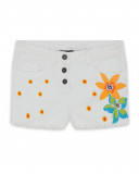 Short en jeans fleurs fille blanche summer festival Short en jeans fleurs fille blanche summer festival
