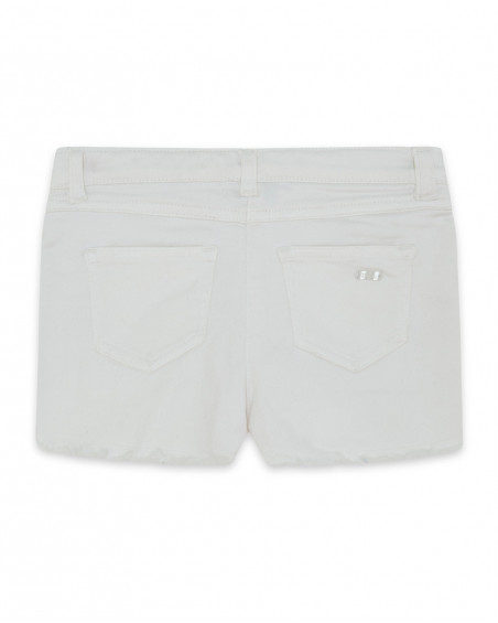 Short en jeans fleurs fille blanche summer festival