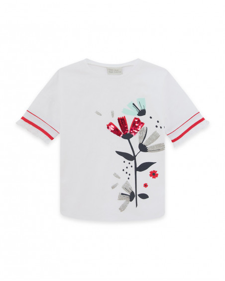 Tee-shirt en jersey volants fille blanche sea lovers Tee-shirt en jersey volants fille blanche sea lovers