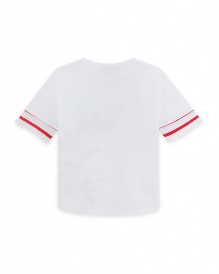 Tee-shirt en jersey volants fille blanche sea lovers Tee-shirt en jersey volants fille blanche sea lovers