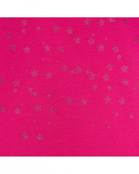 Tee-shirt en jersey volants fille fucsia basicos kids Tee-shirt en jersey volants fille fucsia basicos kids