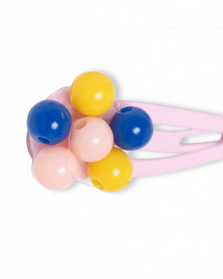 Set 2 barrettes cheveux fleurs fille orange enjoy the sun