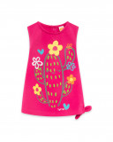 Tee-shirt en jersey bretelles fille rose funcactus Tee-shirt en jersey bretelles fille rose funcactus
