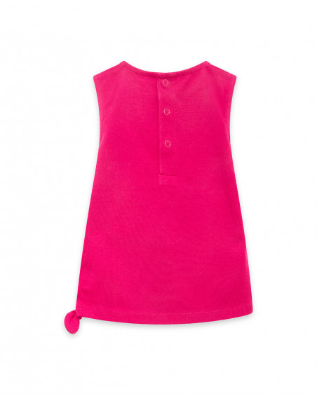 Tee-shirt en jersey bretelles fille rose funcactus Tee-shirt en jersey bretelles fille rose funcactus