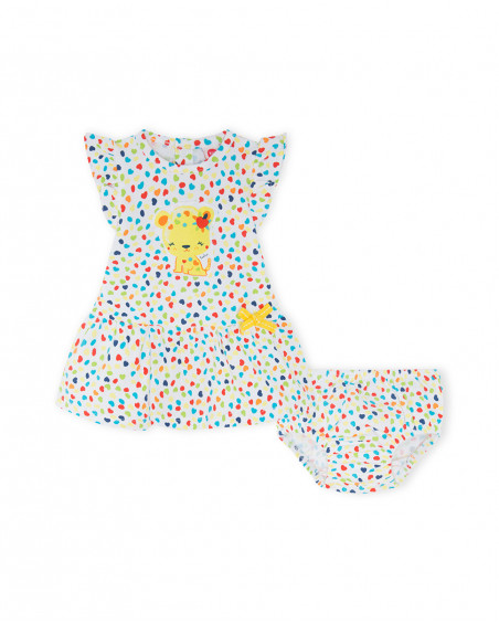 Robe en jersey coeurs fille blanche hi! sunshine Robe en jersey coeurs fille blanche hi! sunshine