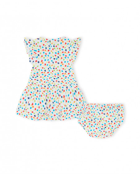 Robe en jersey coeurs fille blanche hi! sunshine Robe en jersey coeurs fille blanche hi! sunshine
