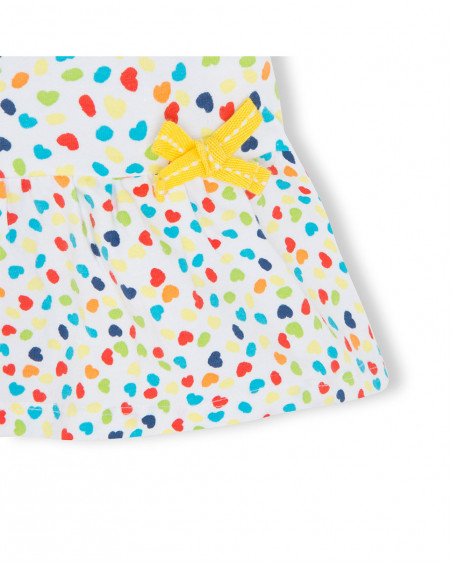 Robe en jersey coeurs fille blanche hi! sunshine Robe en jersey coeurs fille blanche hi! sunshine