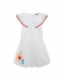 Robe en popeline volants fille blanche summer festival Robe en popeline volants fille blanche summer festival