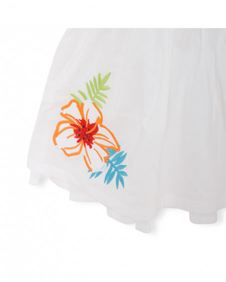 Robe en popeline volants fille blanche summer festival Robe en popeline volants fille blanche summer festival