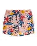 Short en jersey imprimé fille orange enjoy the sun Short en jersey imprimé fille orange enjoy the sun