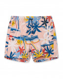 Short en jersey imprimé fille orange enjoy the sun Short en jersey imprimé fille orange enjoy the sun