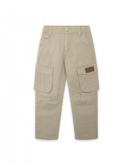 Pantalon en sergé avec poches garçon beige jungle street Pantalon en sergé avec poches garçon beige jungle street
