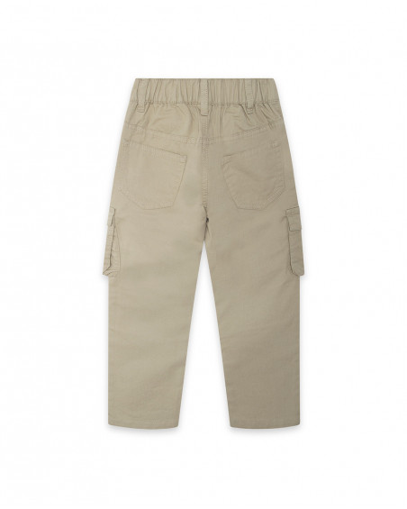 Pantalon en sergé avec poches garçon beige jungle street Pantalon en sergé avec poches garçon beige jungle street