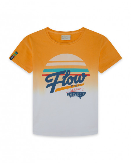 Tee-shirt en jersey message garçon orange free time