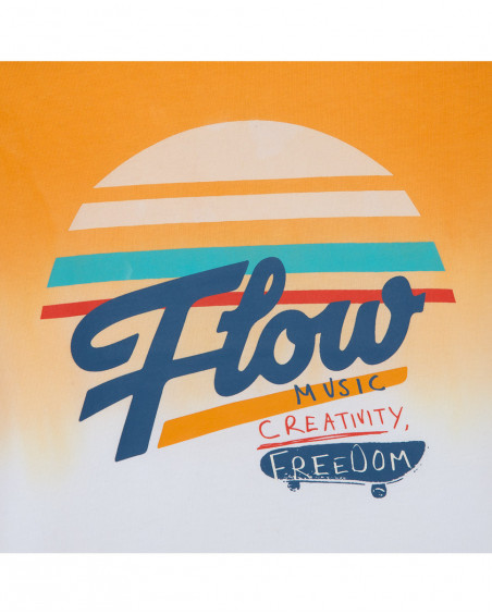 Tee-shirt en jersey message garçon orange free time