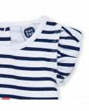 Ensemble de bain à rayures fille blanche little pirates Ensemble de bain à rayures fille blanche little pirates