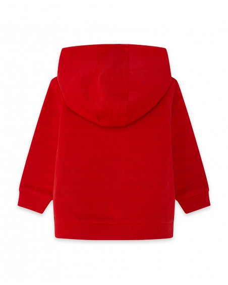 Sweat-shirt capuche en peluche avec fermeture éclair garçon