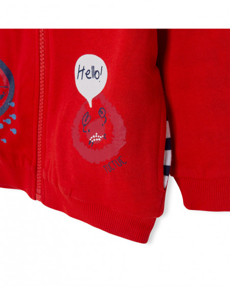 Sweat-shirt capuche en peluche avec fermeture éclair garçon