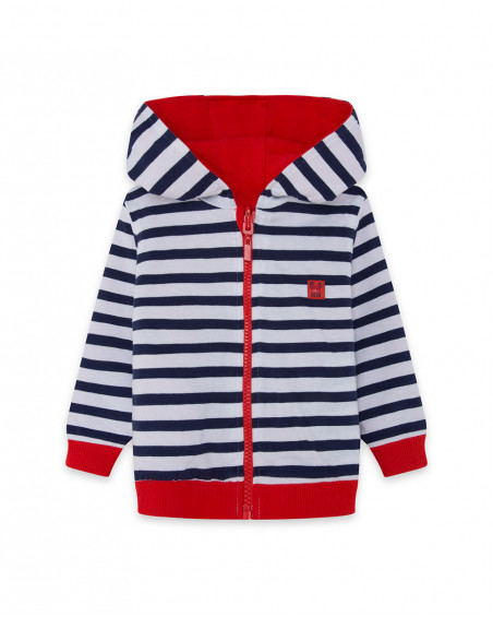 Sweat-shirt capuche en peluche avec fermeture éclair garçon