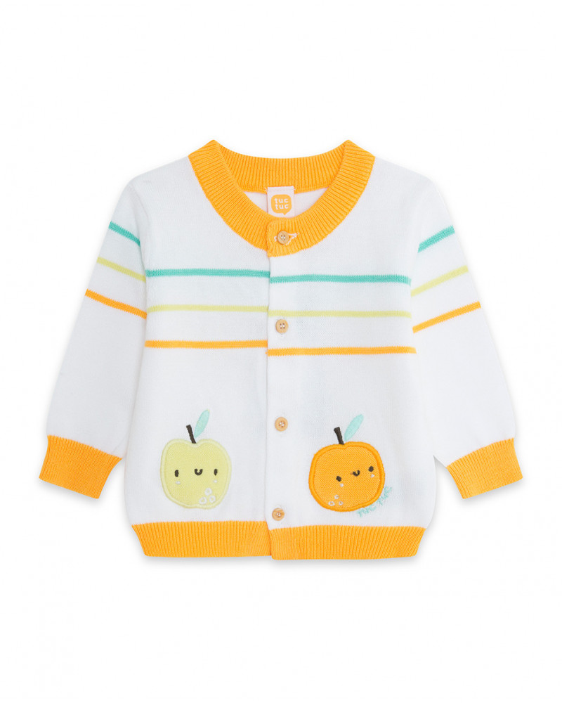 Veste en tricot boutons garçon beige picnic time