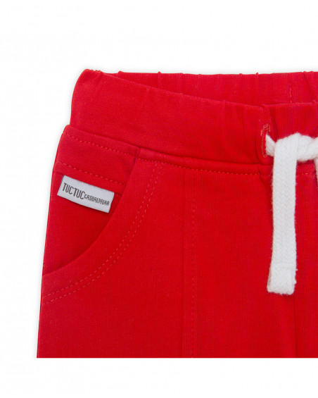 Bermuda en jersey lacets garçon rouge basicos kids Bermuda en jersey lacets garçon rouge basicos kids