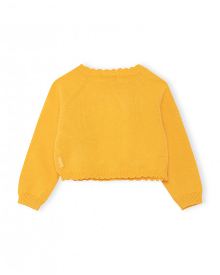 Veste en tricot boutons fille orange picnic time Veste en tricot boutons fille orange picnic time