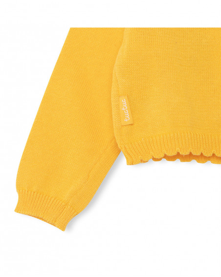 Veste en tricot boutons fille orange picnic time Veste en tricot boutons fille orange picnic time