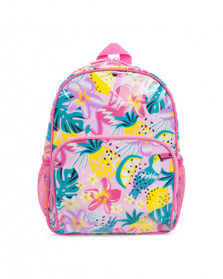 Sac à dos fleurs fille rose tahiti Sac à dos fleurs fille rose tahiti