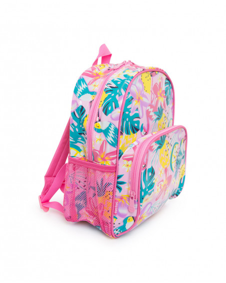 Sac à dos fleurs fille rose tahiti Sac à dos fleurs fille rose tahiti
