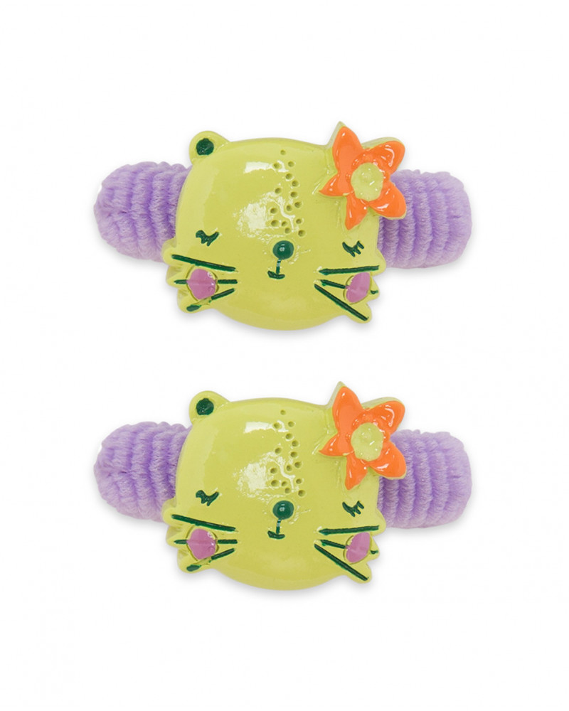 Set 2 élastique cheveux visage fille vert in the jungle