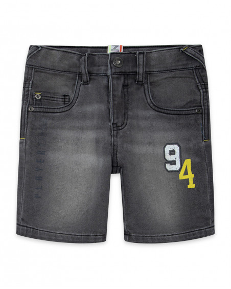Bermuda en jeans numéros garçon noir play Bermuda en jeans numéros garçon noir play