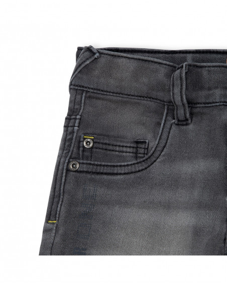 Bermuda en jeans numéros garçon noir play Bermuda en jeans numéros garçon noir play