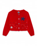 Boléro en tricot boutons fille rouge little pirates Boléro en tricot boutons fille rouge little pirates