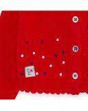 Boléro en tricot boutons fille rouge little pirates Boléro en tricot boutons fille rouge little pirates
