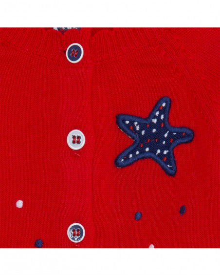 Boléro en tricot boutons fille rouge little pirates