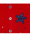 Boléro en tricot boutons fille rouge little pirates Boléro en tricot boutons fille rouge little pirates