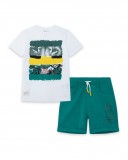 Tee-shirt et bermuda en jersey lacets garçon blanche jungle Tee-shirt et bermuda en jersey lacets garçon blanche jungle