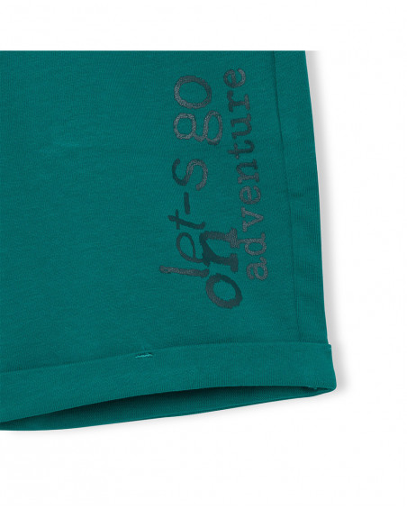 Tee-shirt et bermuda en jersey lacets garçon blanche jungle
