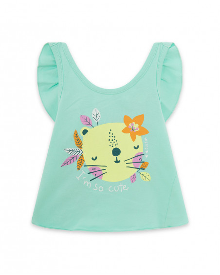 Tee-shirt en jersey bretelles fille vert in the jungle