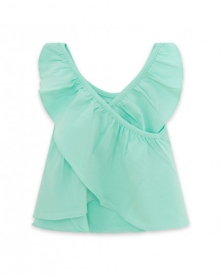 Tee-shirt en jersey bretelles fille vert in the jungle