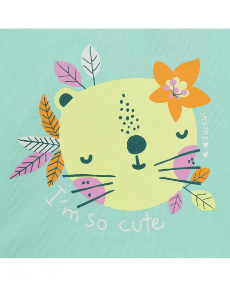 Tee-shirt en jersey bretelles fille vert in the jungle