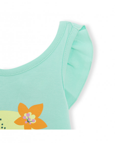 Tee-shirt en jersey bretelles fille vert in the jungle
