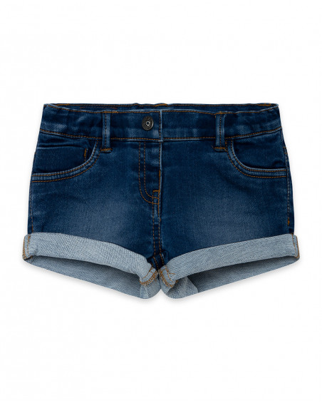 Short en jeans avec poches fille marine basicos kids Short en jeans avec poches fille marine basicos kids