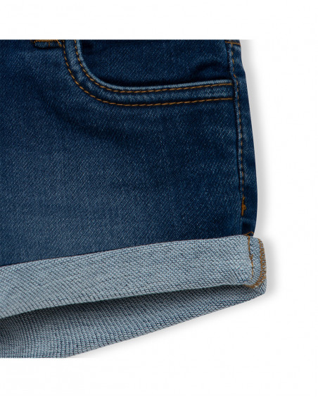Short en jeans avec poches fille marine basicos kids Short en jeans avec poches fille marine basicos kids