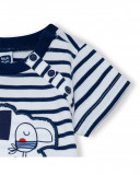 Tee-shirt et bermuda en jersey à rayures garçon bleu little Tee-shirt et bermuda en jersey à rayures garçon bleu little